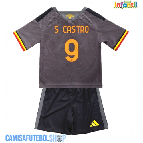 Camisa de time de futebol AS Roma Santiago Castro #9 Replicas 3º Equipamento Infantil 2026-27 Manga Curta (+ Calças curtas)